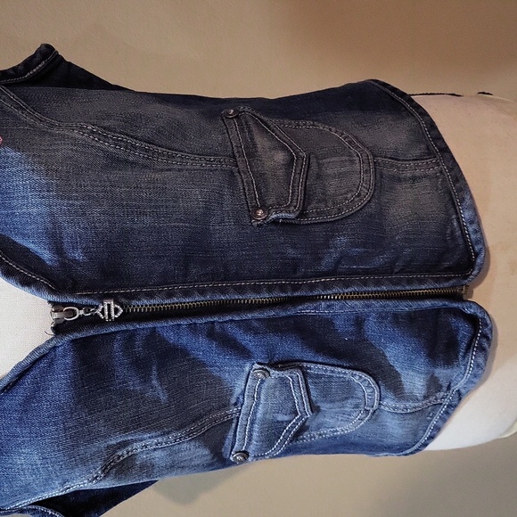 Harley Davidson Denim Vest with Pink Embroidery - Picture 7 of 17